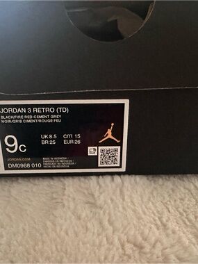 Jordan 3 Retro Box Label - Black with Orange Jumpman